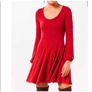 Urban Outfitters Ecote Topanga Ribbed Knit Mini Dress
